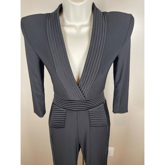 Zhivago Eye of Horus Black Flare Legged Long Sleeve Jumpsuit Size 2 - Picture 4 of 9